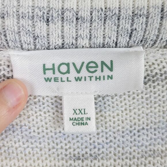 Haven Well Within Organic Cotton Spacedye Open Front Cardigan Sweater - Picture 8 of 11